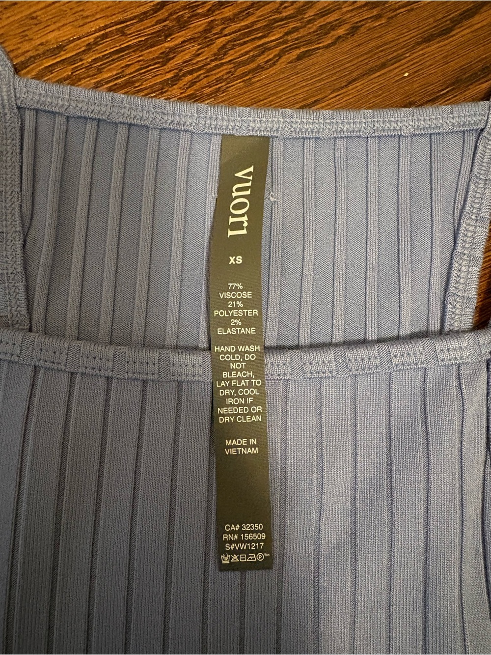 Vuori Ribbed High Neck Tank Top - Dusty Blue - Picture 3 of 3